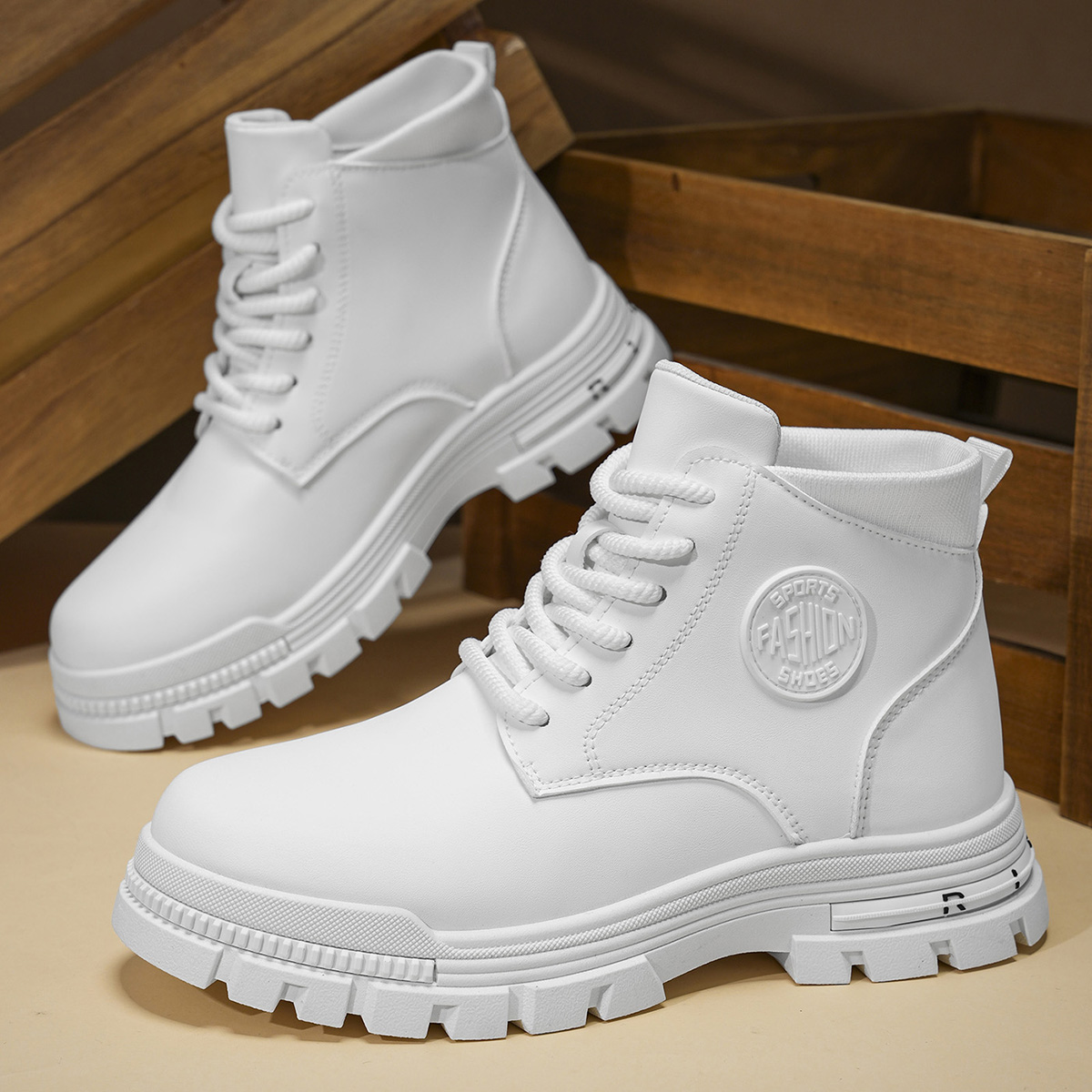 Men'S Fashion News - รองเท้าบูทมอเตอร์ไซค์สีขาวสำหรับผู้ชาย แฟชั่นทุกฤดู เหมาะสำหรับฤดูใบไม้ร่วง ฤดูหนาว เดินป่า ปีนเขา