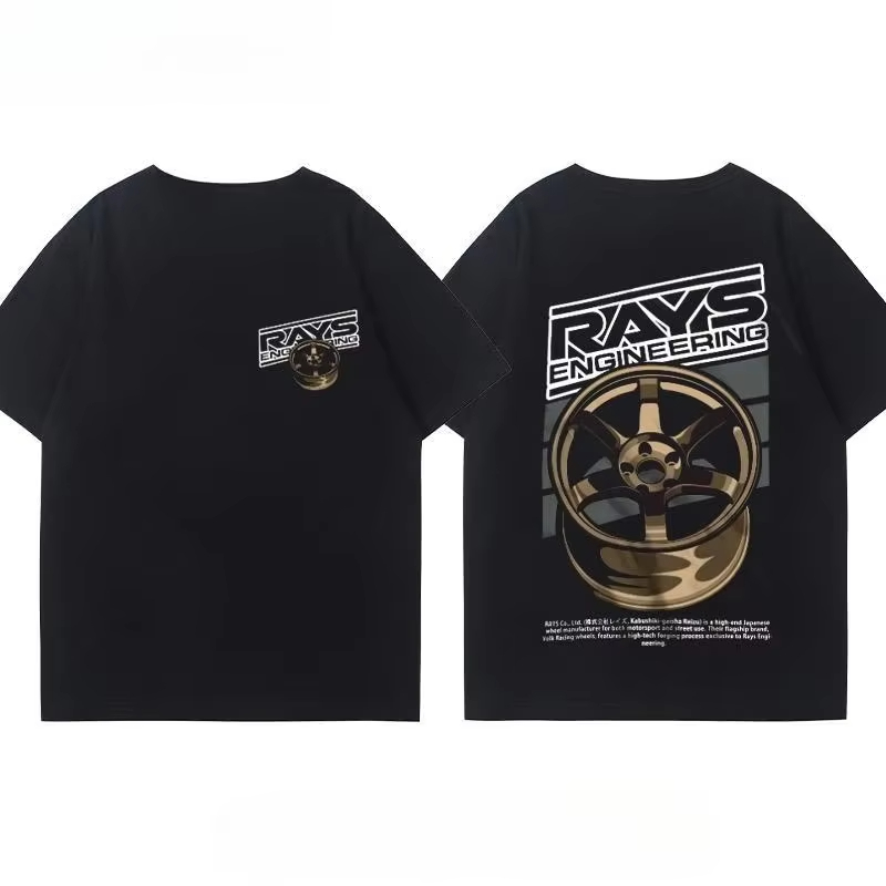 Men'S Fashion Hub - เสื้อยืดแขนสั้นลายล้อแม็กซ์รถยนต์ญี่ปุ่น สำหรับผู้ชายและผู้หญิง ผ้าฝ้าย