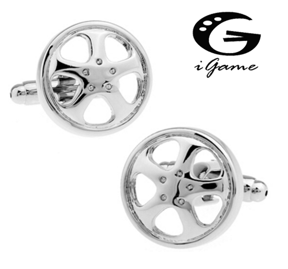 Men'S Fashion Hub - IGame กระดุมข้อมือนวนิยายสีเงินรถฮับของการออกแบบล้อ