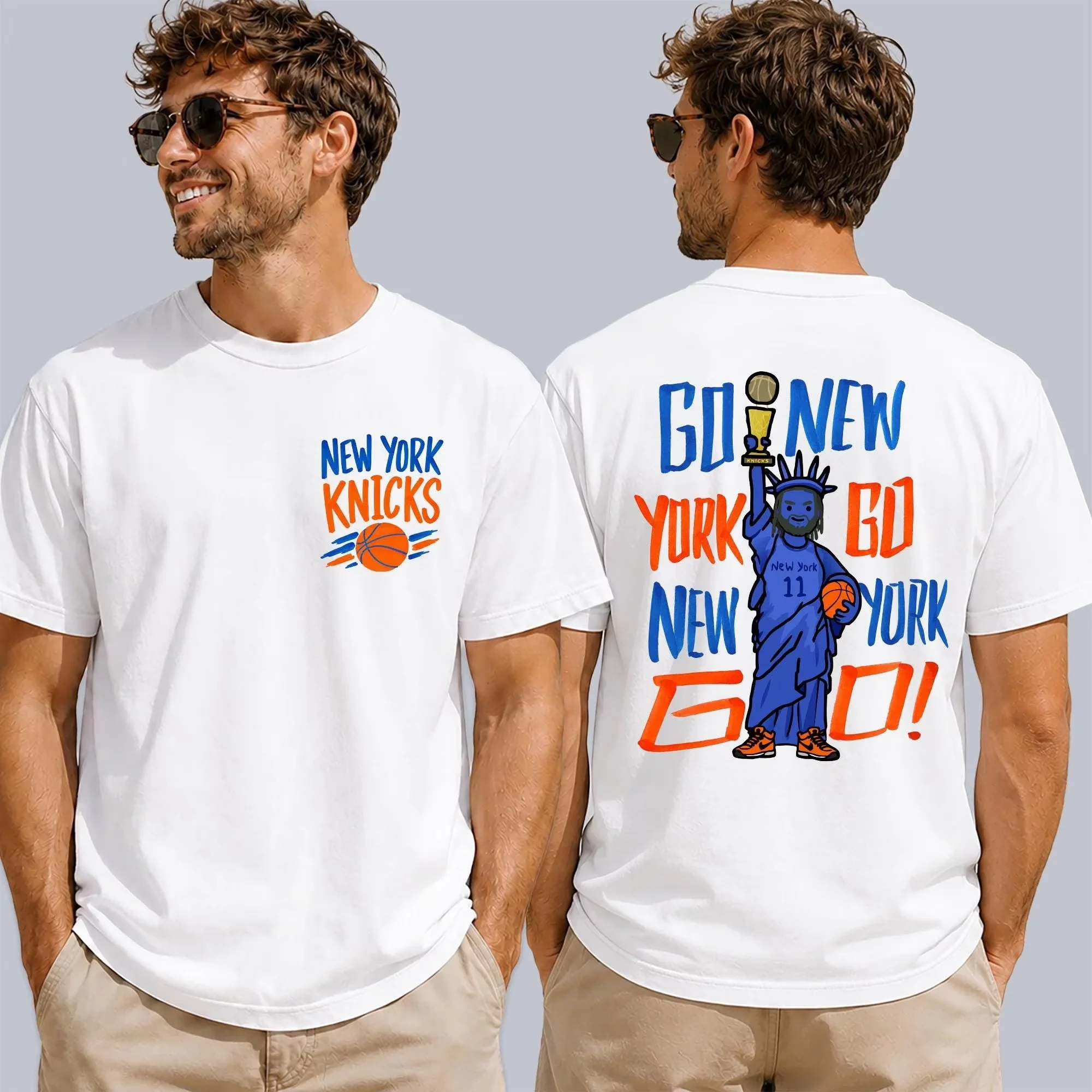 York Men'S Fashion - จาเลน บรันสัน นิวยอร์ก NY-Knicks Go เสื้อยืดกราฟิกผู้ชายและผู้หญิงผ้าฝ้าย