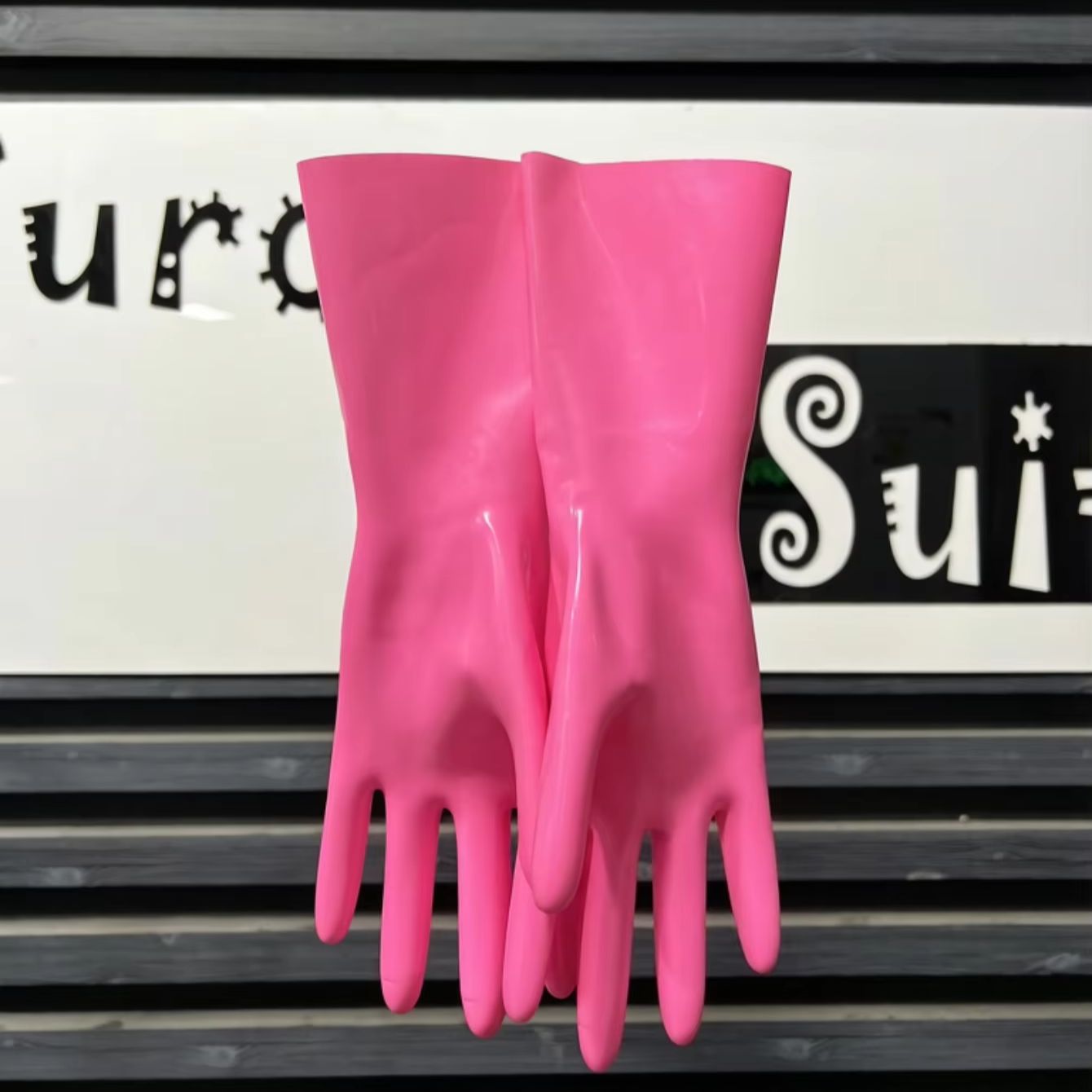 Men'S Fashion Gloves - ถุงมือยางแฟชั่นสีชมพูสำหรับใส่ในคลับ