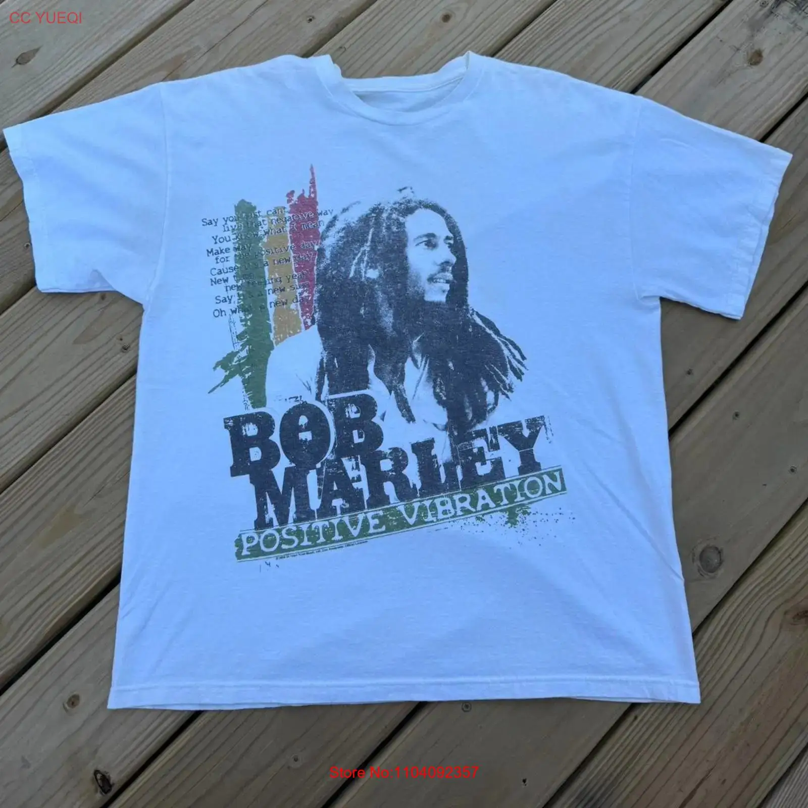 Mens Fashion In The 2000S - เสื้อยืดวินเทจ ยุค 2000 ลายบ็อบ มาร์เลย์ Positive