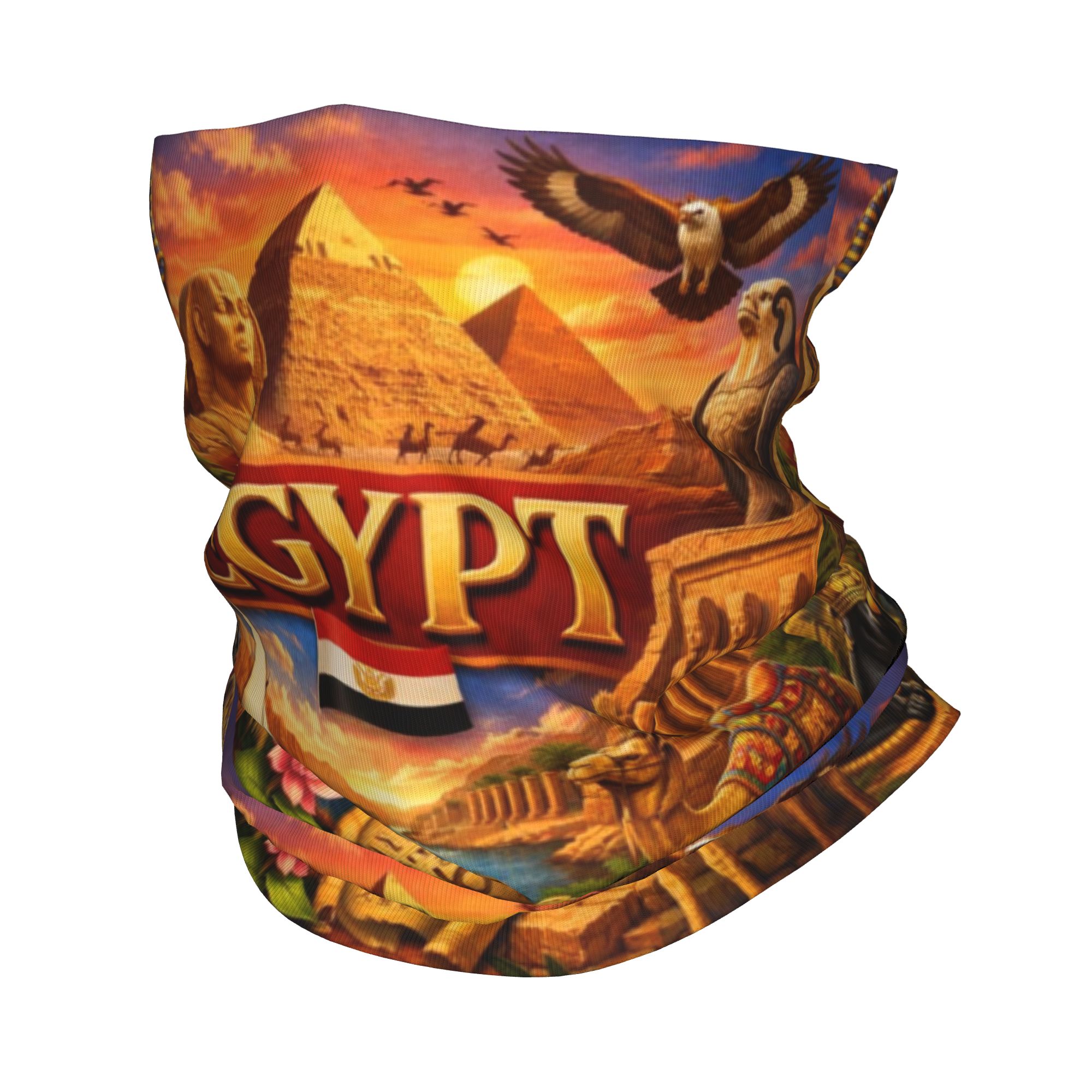 Men Fashion Egypt - ผ้าพันคอพิมพ์ลายสฟิงซ์แห่งอียิปต์ ผ้าพันคอวิเศษ ผ้าพันคอสำหรับปั่นจักรยาน ผ้าพันคอสำหรับปั่นจักรยาน สำหรับผู้ใหญ่ทุกเพศ