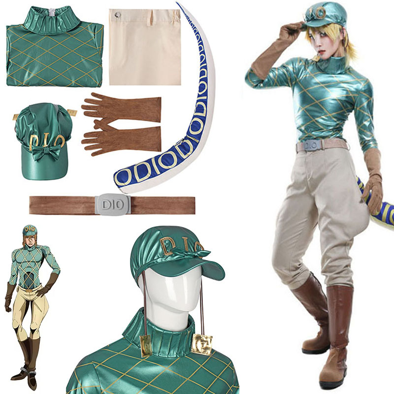 Men'S Fashion Gloves - โจโจ้'s Bizarre Adventure Diego Brando คอสเพลย์เครื่องแต่งกายชุดเต็มกางเกงหมวกถุงมือเข็มขัดสำหรับชายฮาโลวีนอะนิเมะคอนเวนชั่น