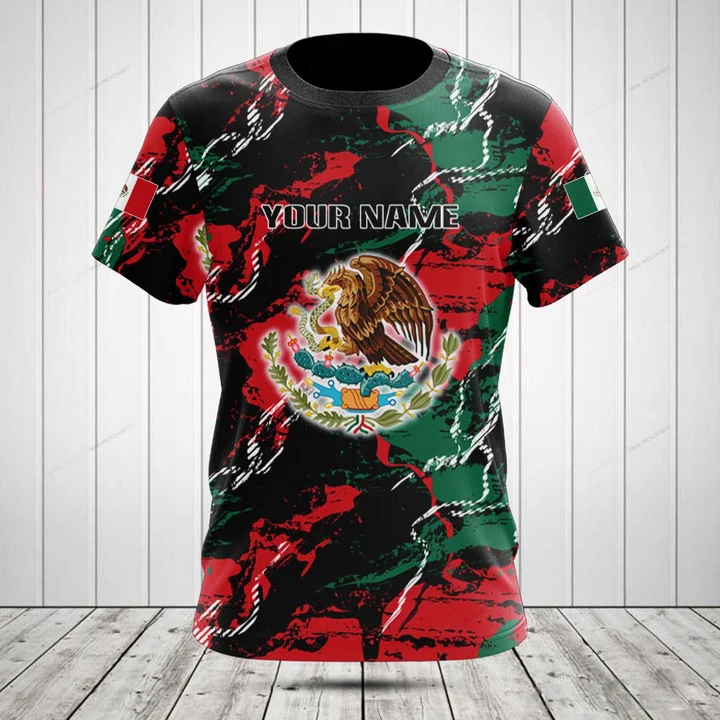 Graphic Tee Oversized - เสื้อยืดลายกราฟิกธงชาติเม็กซิโกและนกอินทรี สไตล์ลำลองสำหรับฤดูร้อน ทรงหลวมโอเวอร์ไซส์ สำหรับเด็กชายและเด็กหญิง แฟชั่นสตรีทแวร์ เสื้อทีม