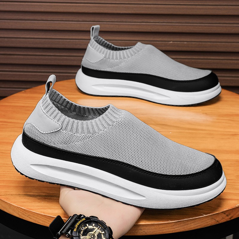 Men'S Fashion Loafers Shoes - 2025 รองเท้าผู้ชายใหม่Breathableตาข่ายผ้าใบรองเท้าแฟชั่นถุงเท้ายืดหยุ่นรองเท้าวิ่งรองเท้าสบายรองเท้าผ้าใบผู้ชาย...