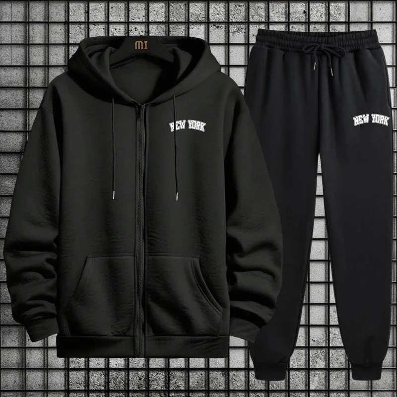 Men'S Fashion Zipper Hoodie - ชุดวอร์มผู้ชายคุณภาพดี รุ่น 2026 สปริง แฟชั่นลำลองเรียบง่าย ชุดกีฬา