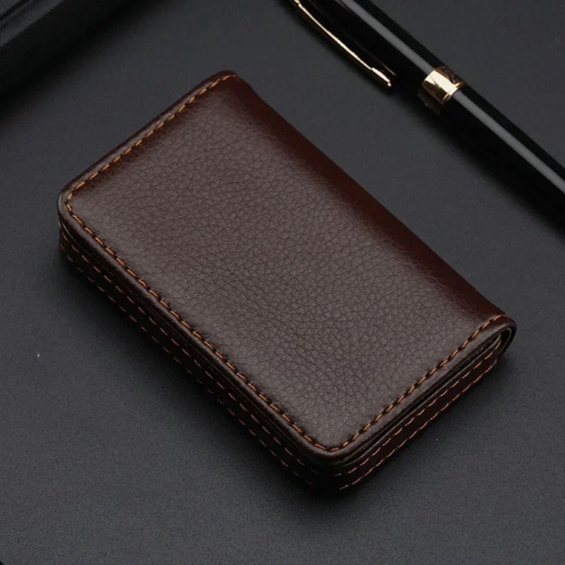 กระเป๋าใส่บัตรเครดิตหนัง PU เย - Men'S Fashion Visiting Card บทวิจารณ์และราคา