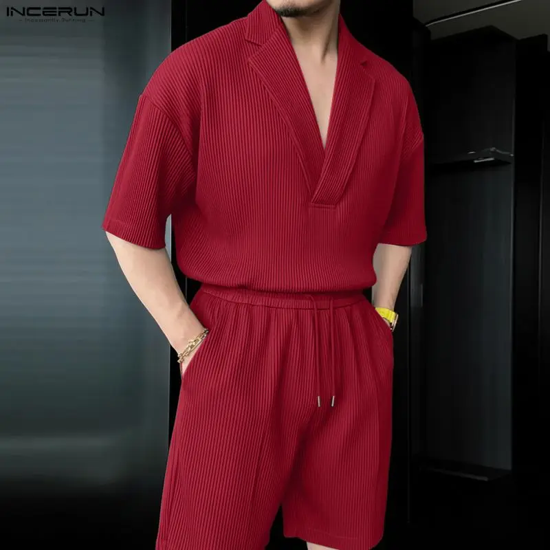 INCERUN ชุดเซ็ตผู้ชาย เสื้อเชิ - Men'S Fashion Color บทวิจารณ์และราคา