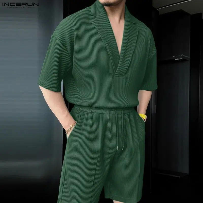 INCERUN ชุดเซ็ตผู้ชาย เสื้อเชิ - Men'S Fashion Color บทวิจารณ์และราคา