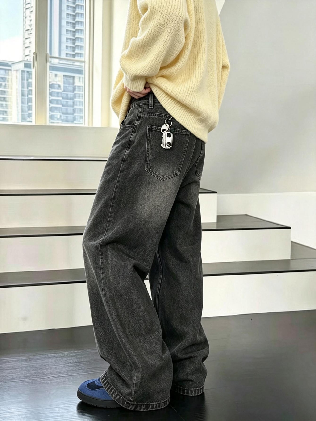กางเกงยีนส์เดนิมทรงโอเวอร์ไซส์ - Men'S Fashion For 60 Year Old บทวิจารณ์และราคา