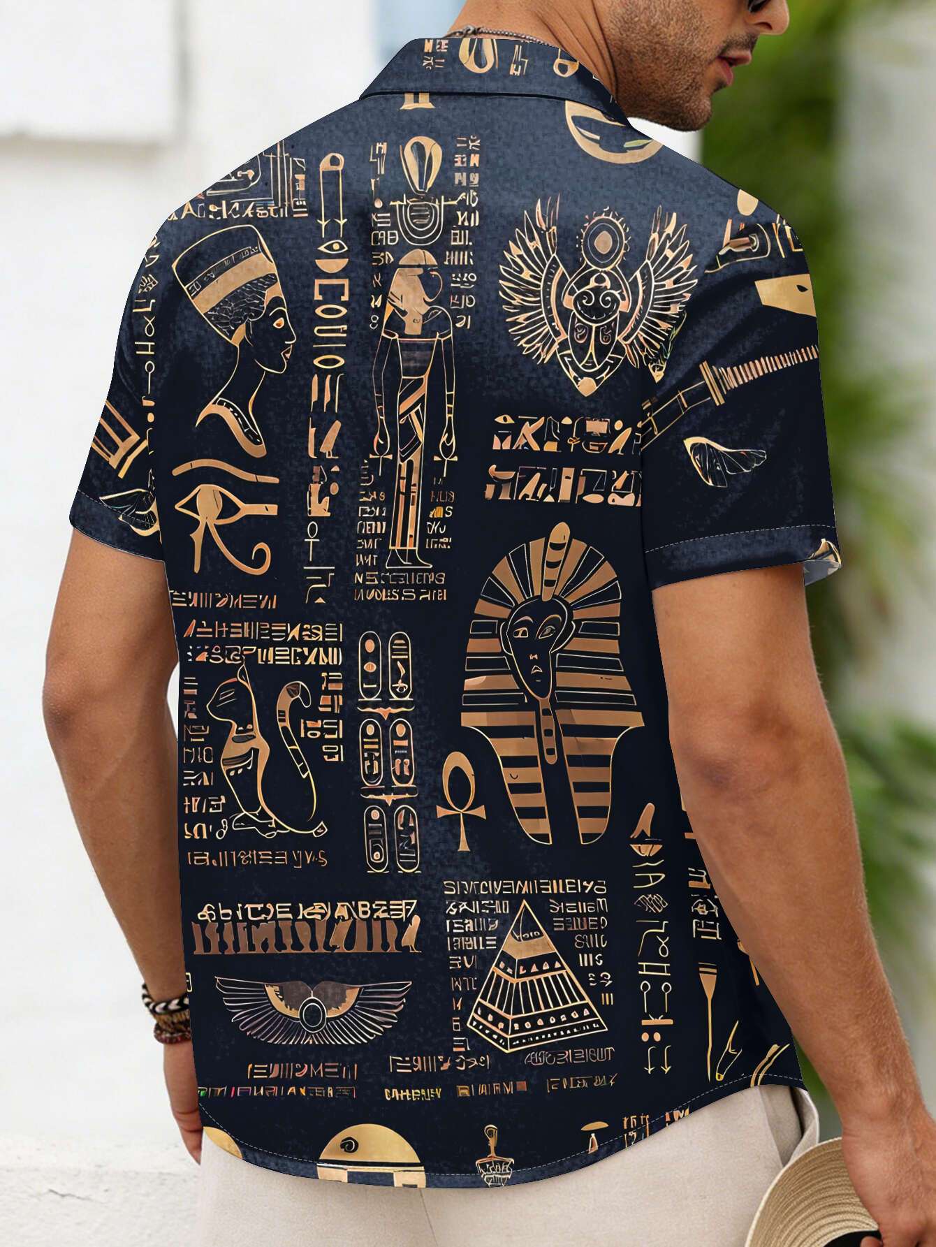 เสื้อเชิ้ตแขนสั้นลายอียิปต์โบร - Men Fashion Egypt บทวิจารณ์และราคา