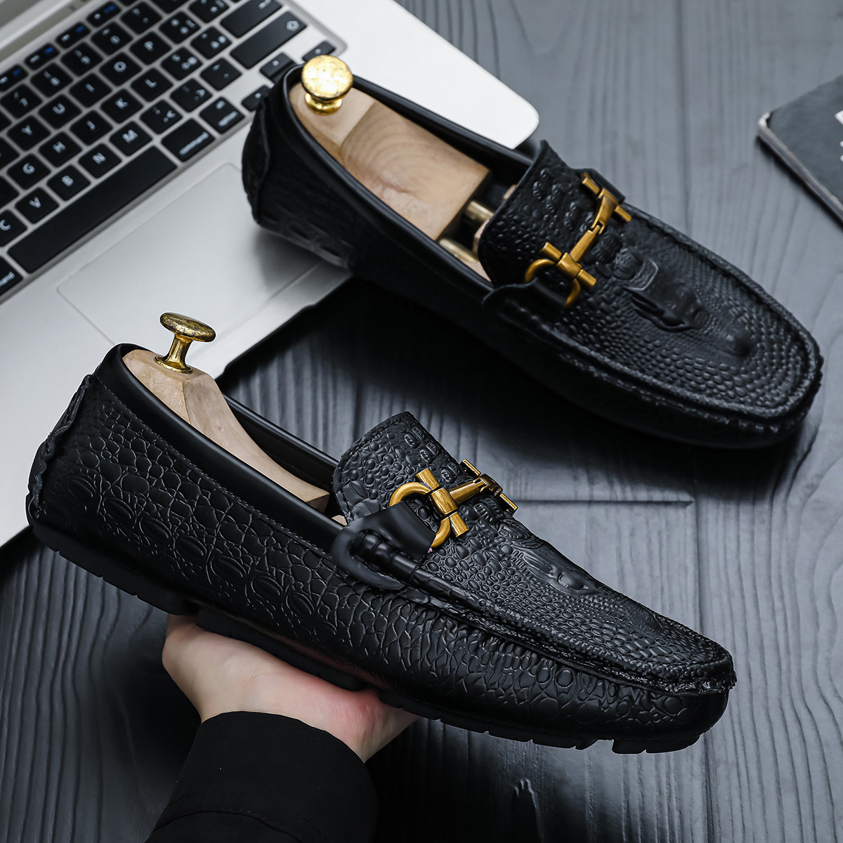 รองเท้าขับรถสำหรับผู้ชาย สีน้ำ - Men'S Fashion Loafers Shoes บทวิจารณ์และราคา