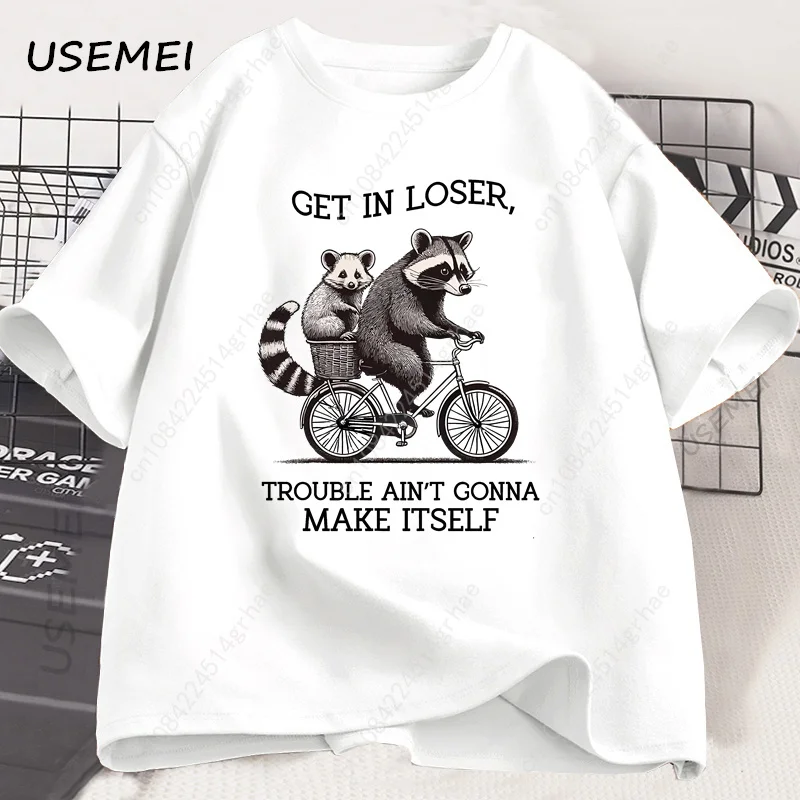 เสื้อยืด Get in Loser ลายแรคคู - Graphic Tee Oversized บทวิจารณ์และราคา