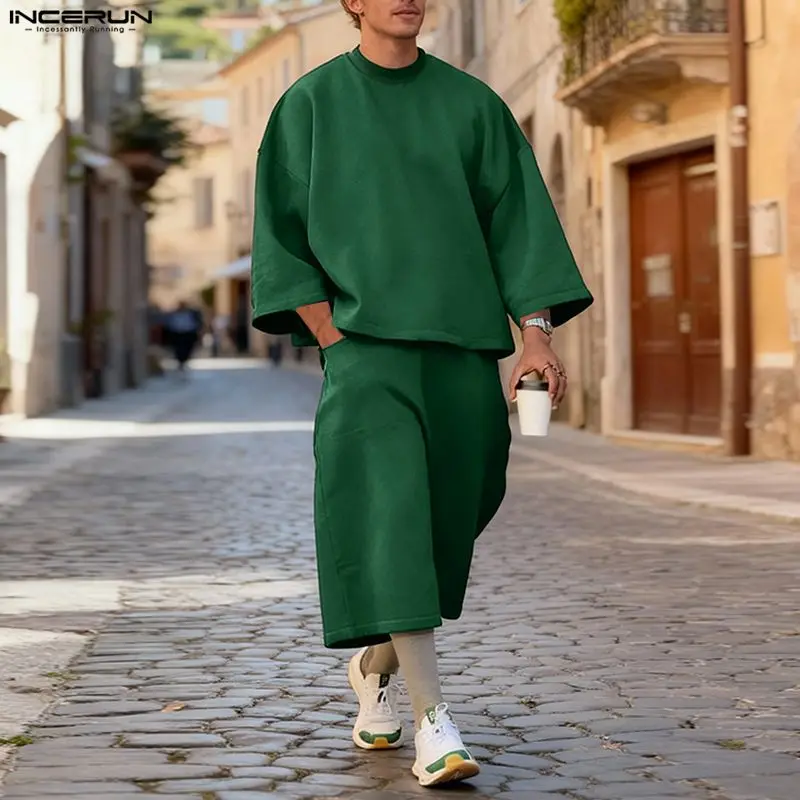 ชุดเซ็ตผู้ชาย INCERUN สีพื้น เ - Men'S Fashion Color บทวิจารณ์และราคา