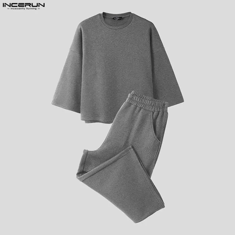 ชุดเซ็ตผู้ชาย INCERUN สีพื้น เ - Men'S Fashion Color บทวิจารณ์และราคา