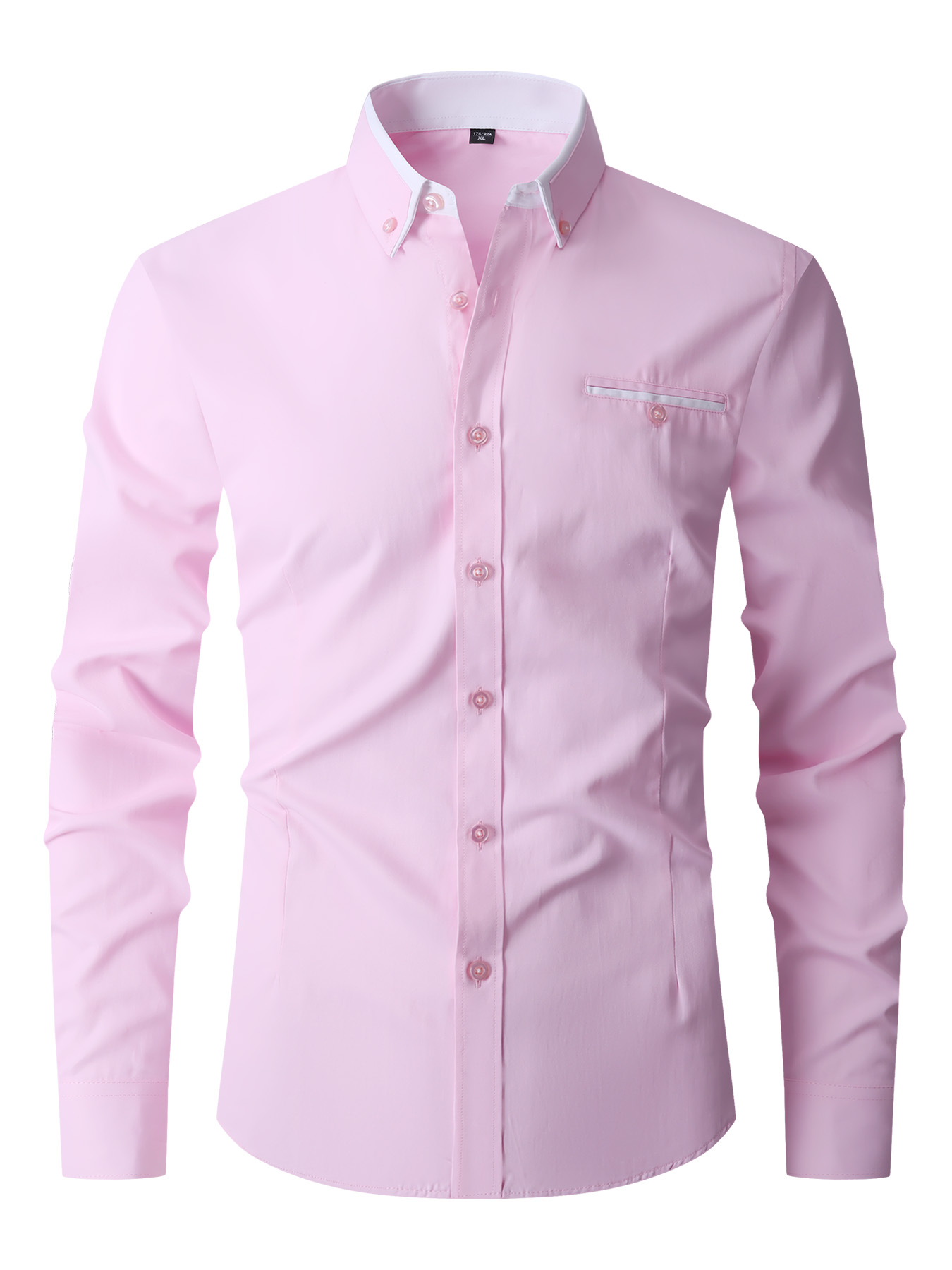 เสื้อเชิ้ตผู้ชายแขนยาวสีพื้น ผ - Men'S Fashion Color บทวิจารณ์และราคา