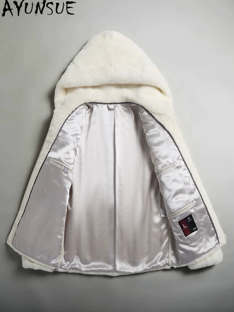 AYUSNUE เสื้อโค้ทขนมิงค์แท้สำห - Men'S Fashion Zipper Hoodie บทวิจารณ์และราคา