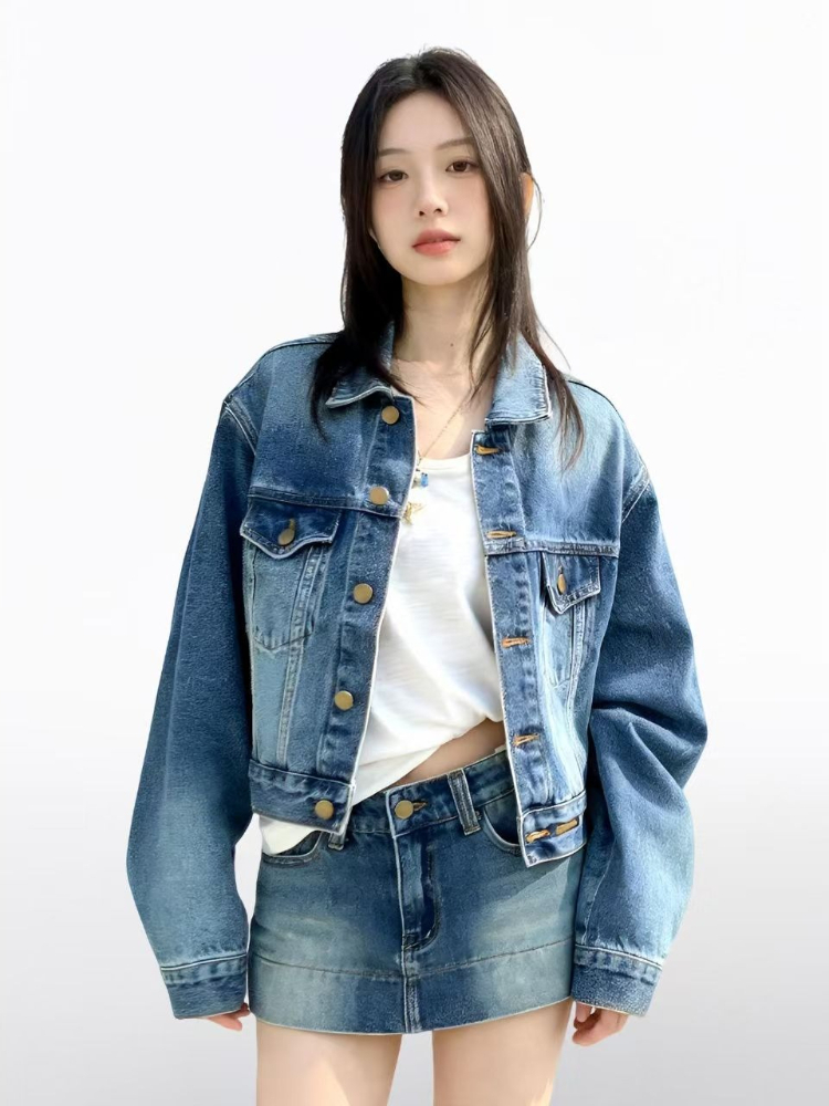 ชุดเดนิม 2 ชิ้นสไตล์วินเทจอเมร - Denim Jacket Vintage บทวิจารณ์และราคา