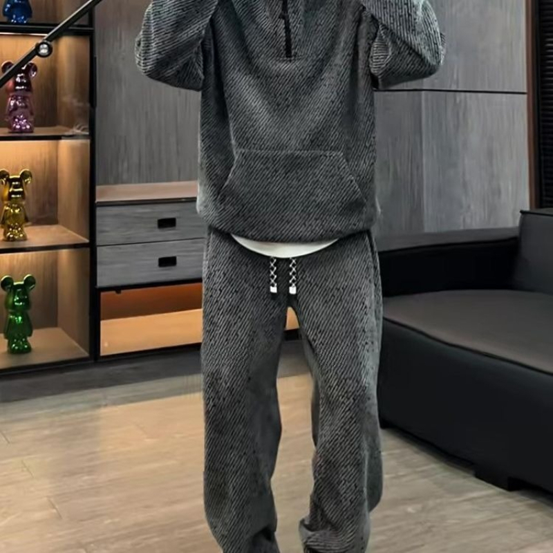 ชุดฮู้ดดี้ลายทางสำหรับผู้ชาย ผ - Men'S Fashion Zipper Hoodie บทวิจารณ์และราคา