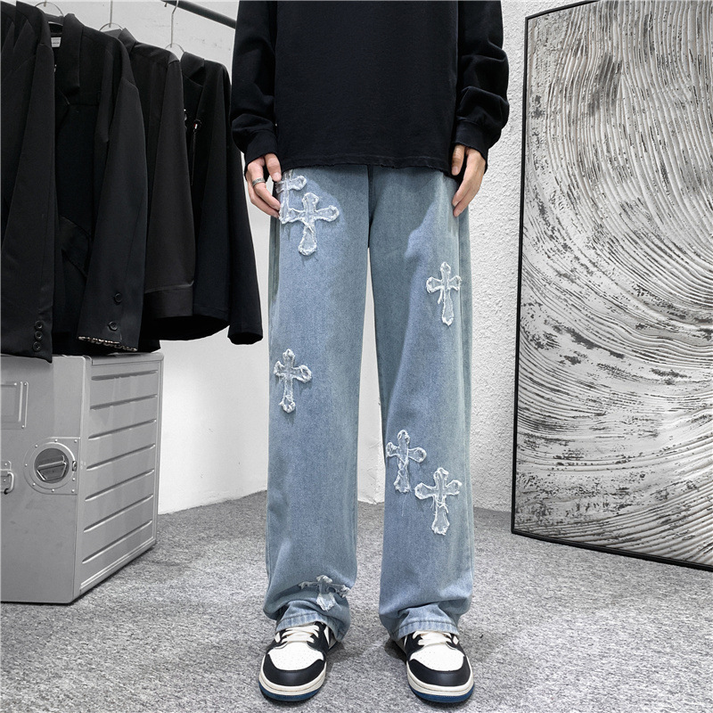 กางเกงยีนส์ผู้ชายลายพิมพ์กากบา - Men'S Fashion For 60 Year Old บทวิจารณ์และราคา