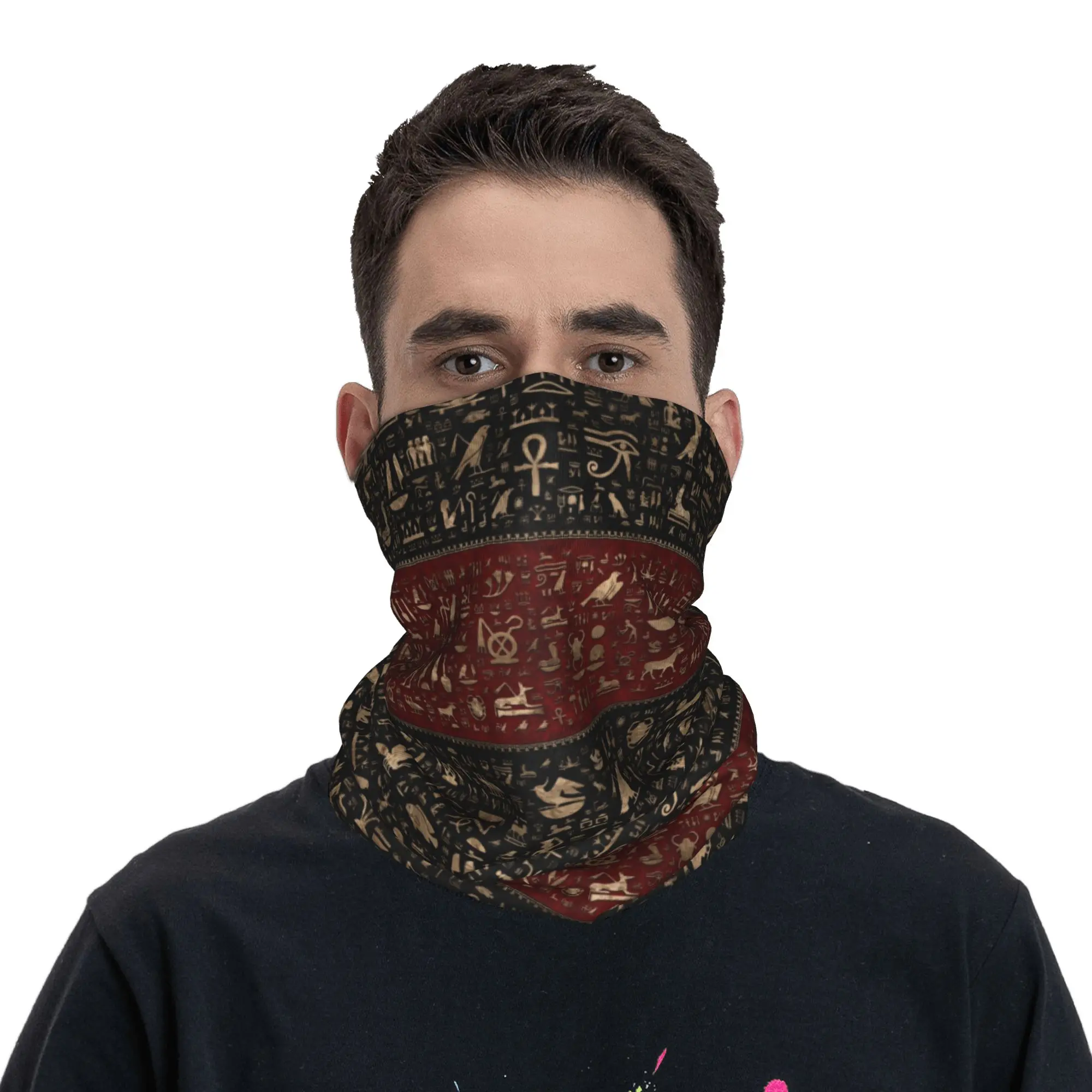 ผ้าพันคอแบบคลุมหน้าลายอักษรเฮี - Men Fashion Egypt บทวิจารณ์และราคา