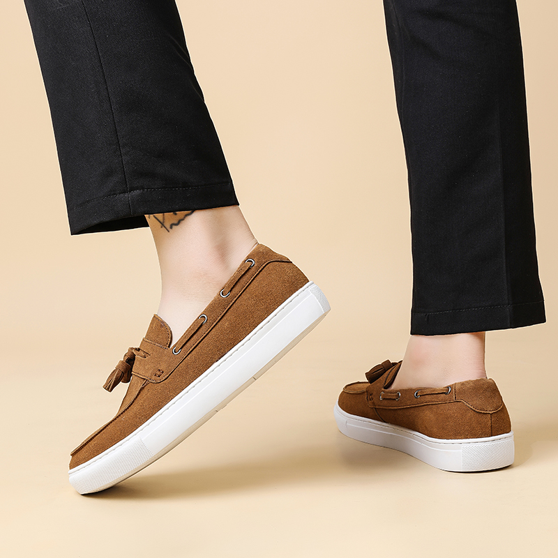 รองเท้าโลฟเฟอร์หนังกลับแบบคลาส - Men'S Fashion Loafers Shoes บทวิจารณ์และราคา