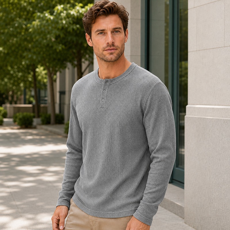 เสื้อเชิ้ตแขนยาวสไตล์เรียบง่าย - Men'S Fashion Color บทวิจารณ์และราคา