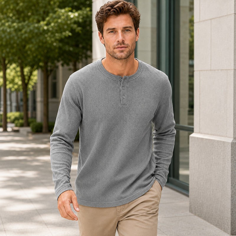 เสื้อเชิ้ตแขนยาวสไตล์เรียบง่าย - Men'S Fashion Color บทวิจารณ์และราคา