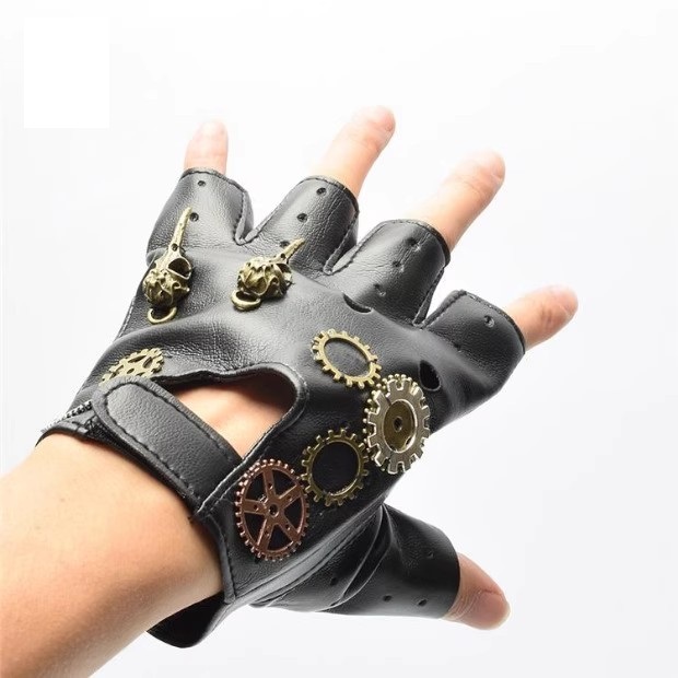 Steampunk PU หนัง Fingerless เ - Men'S Fashion Gloves บทวิจารณ์และราคา