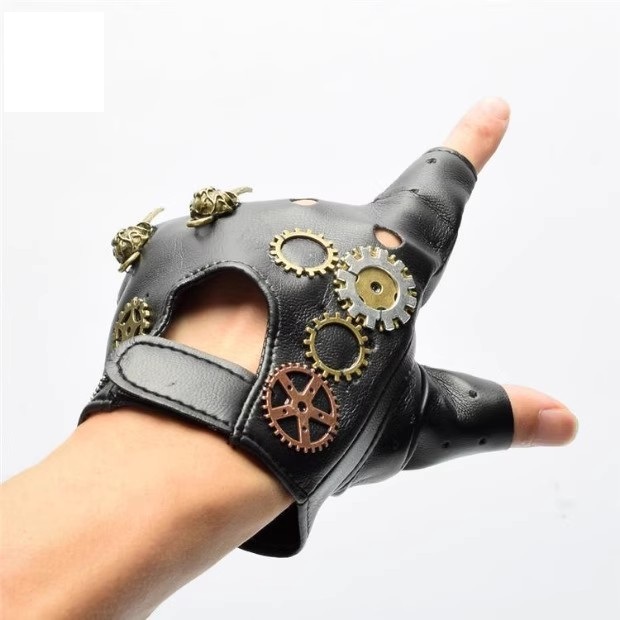 Steampunk PU หนัง Fingerless เ - Men'S Fashion Gloves บทวิจารณ์และราคา