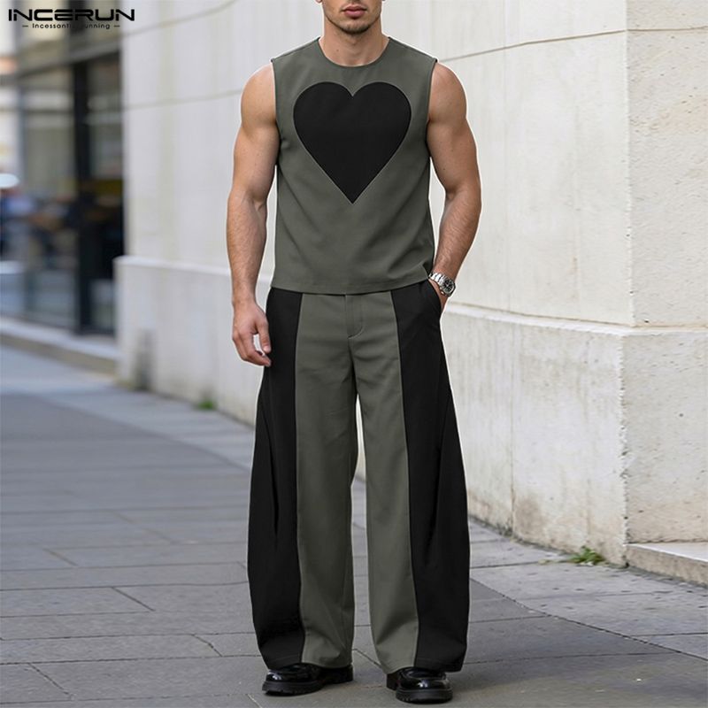INCERUN ชุดผู้ชายเสื้อกล้ามแขน - Men'S Fashion Color บทวิจารณ์และราคา