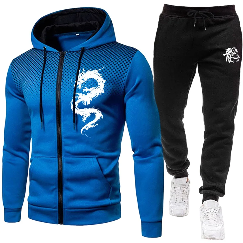 ชุดเซ็ตแฟชั่นลายพิมพ์มังกรปารี - Men'S Fashion Zipper Hoodie บทวิจารณ์และราคา