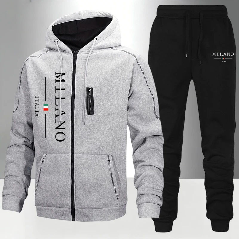 ชุดแฟชั่นผู้ชายสไตล์อิตาลี/เสื - Men'S Fashion Zipper Hoodie บทวิจารณ์และราคา