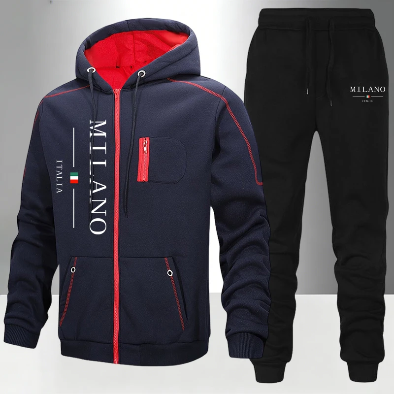 ชุดแฟชั่นผู้ชายสไตล์อิตาลี/เสื - Men'S Fashion Zipper Hoodie บทวิจารณ์และราคา